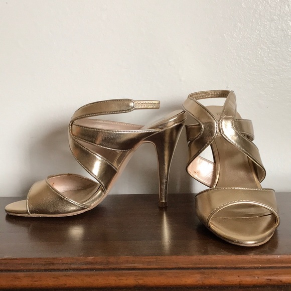 Gold high heels sandals - Picture 3 of 5